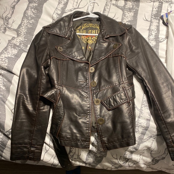 Vintage Brown Pleather Jacket - Picture 2 of 2